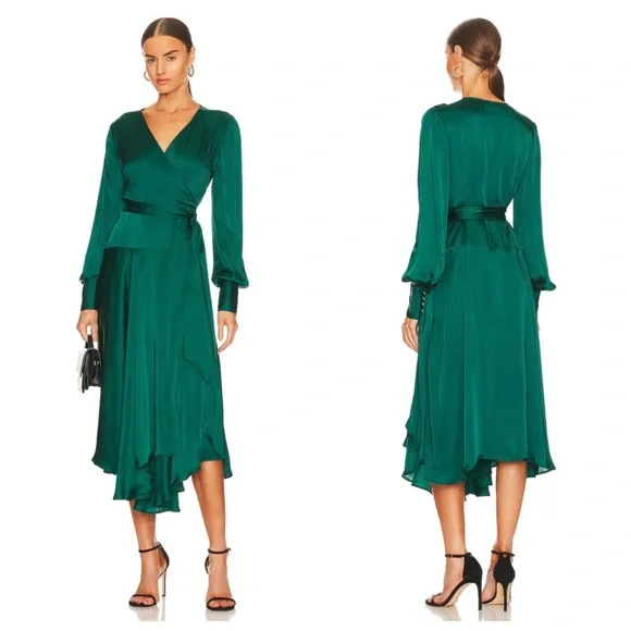 Karina Grimaldi Minerva Dress in Dark Green. Size XS.